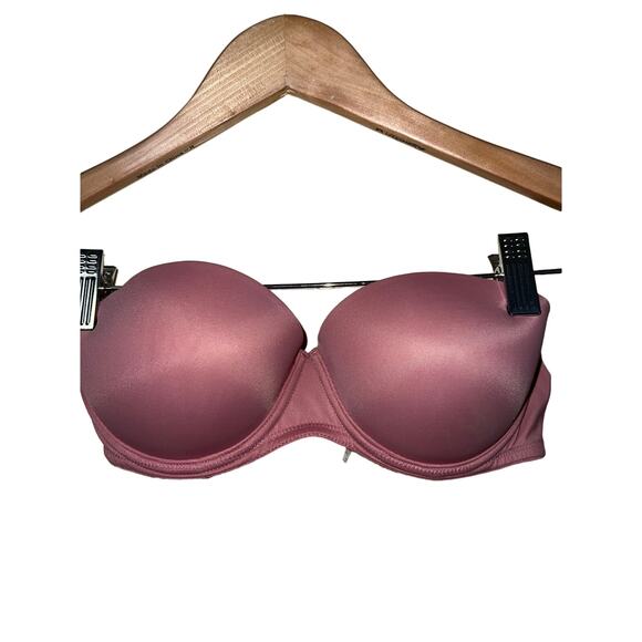 34B Victoria's Secret Bra Strapless Padded Push Up PINK Dusty Rose Mauve - Picture 1 of 7